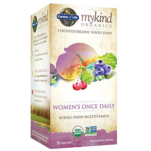 Garden of Life Multivitamin for Women – mykind Organic Women’s Once Daily Whole Food Vitamin Supplement, Vegan, 60 Tablets