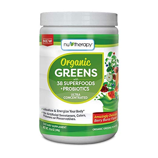 Nu-Therapy Organic Greens Superfood Powder, With probiotics, Berry Burst Flavor, 30 Servings Nu-Therapy Organic Greens Superfood Powder, With probiotics, Berry Burst Flavor, 30 Servings